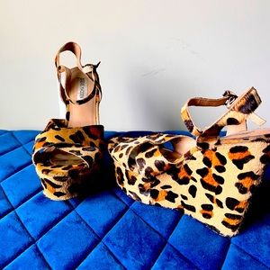 Animal Print Sexy Wedge Sandals